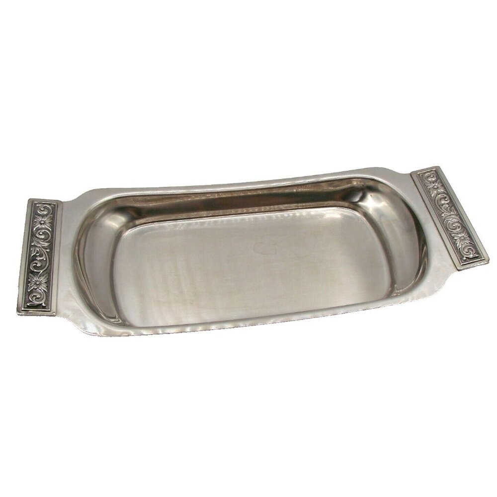 Serving Tray Platter Dish Danish Modern MCM Stainless International Decorator